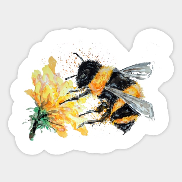 Bumble Bee collecting Pollen Sticker by ZeichenbloQ